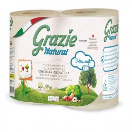 Papier toilette 3 plis x4 Grazie Natural  dans votre magasin bio en ligne Etiketbio.eu