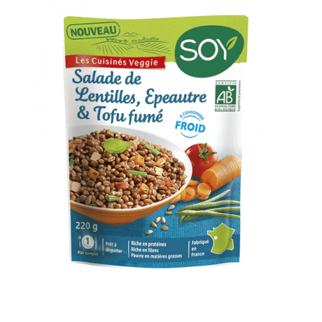 SALADE DE LENTILLES, EPEAUTRE & TOFU FUME 220G SALADE DE LENTILLES, EPEAUTRE & TOFU FUME 220G