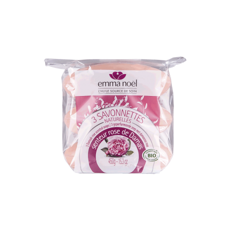 Savonnettes rose de damas x3 Emma Noël dans votre magasin bio en ligne Etiketbio.eu Savonnettes rose de damas x3 Emma Noël dans votre magasin bio en ligne Etiketbio.eu