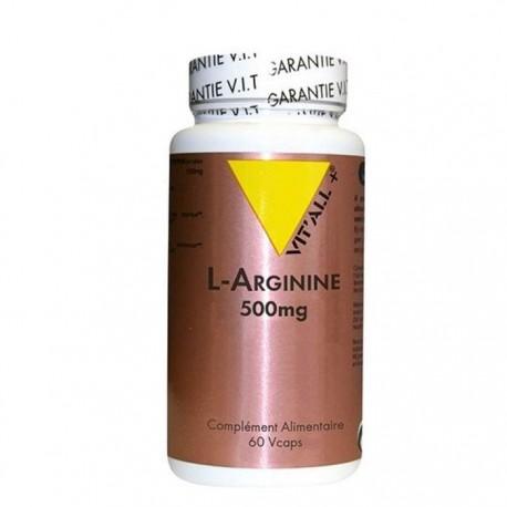 L ARGININE 500MG 60GELS | VITALL + | Acheter sur EtiketBio.eu