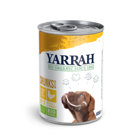 Morceaux tendres poulet pour chien 405g Yarrah dans votre magasin bio en ligne Etiketbio.eu Morceaux tendres poulet pour chien 405g Yarrah dans votre magasin bio en ligne Etiketbio.eu