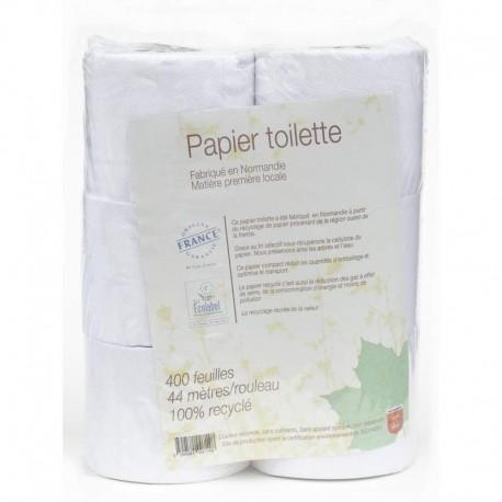 Papier toilette blanc 100% recycle 6 rouleaux   dans votre magasin bio en ligne Etiketbio.eu
