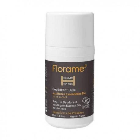 DEODORANT HOMME 24H ROLL ON 50ML | FLORAME | Acheter sur EtiketBio.eu