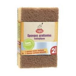 Lot 2 eponges grattantes marron La Droguerie Écologique dans votre magasin bio en ligne Etiketbio.eu