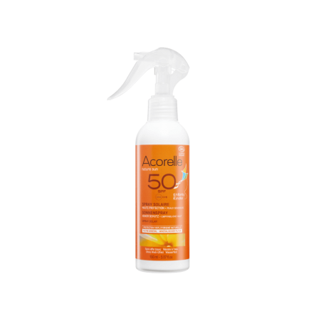 Spray solaire enfants spf50 150ml Acorelle  dans votre magasin bio en ligne Etiketbio.eu