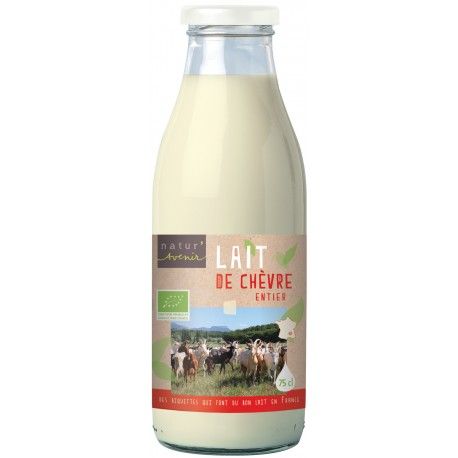 LAIT DE CHEVRE STERILISE ENTIER 75CL | NATURAVENIR | Acheter sur Et...