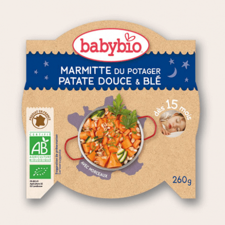 BONNE NUIT MARMITE DU POTAGER PATATE DOUCE BLE 260G BONNE NUIT MARMITE DU POTAGER PATATE DOUCE BLE 260G