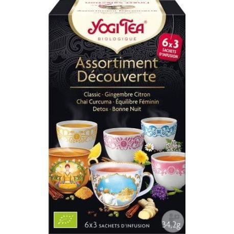 INFUSION ASSORTIMENT DECOUVERTE (18 INFUSETTES) YOGI TEA  dans votre magasin bio en ligne Etiketbio.eu