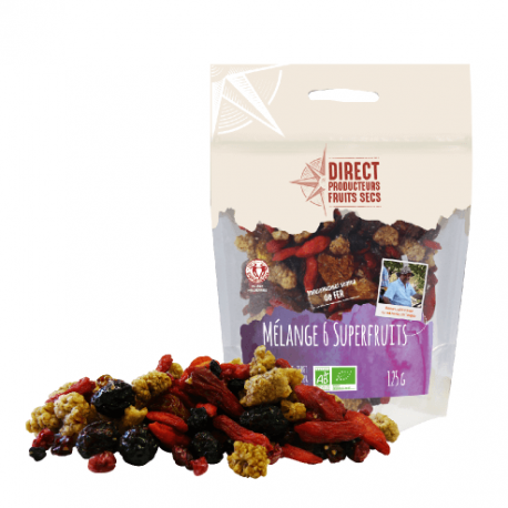 MELANGE 6 SUPERFRUITS 125GR PEPITE  dans votre magasin bio en ligne Etiketbio.eu