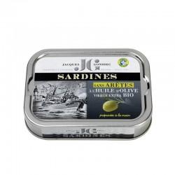 SARDINES SANS ARRETE A L'HUILE D'OLIVE VIERGE EXTRA 115G JACQUES GONIDEC dans votre magasin bio en ligne Etiketbio.eu