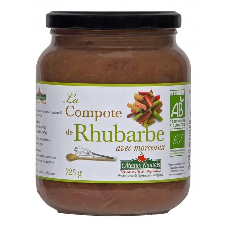 Compote rhubarbe 725 g Coteaux Nantais dans votre magasin bio en ligne Etiketbio.eu Compote rhubarbe 725 g Coteaux Nantais dans votre magasin bio en ligne Etiketbio.eu