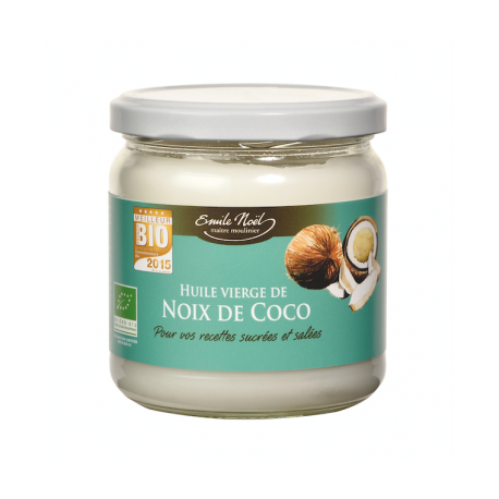 Huile vierge coco bio 340ml Emile Noël dans votre magasin bio en ligne Etiketbio.eu Huile vierge coco bio 340ml Emile Noël dans votre magasin bio en ligne Etiketbio.eu