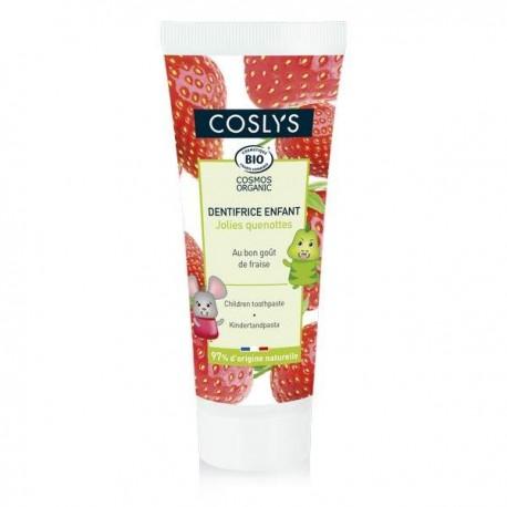 Dentifrice enfant fraise Coslys  dans votre magasin bio en ligne Etiketbio.eu