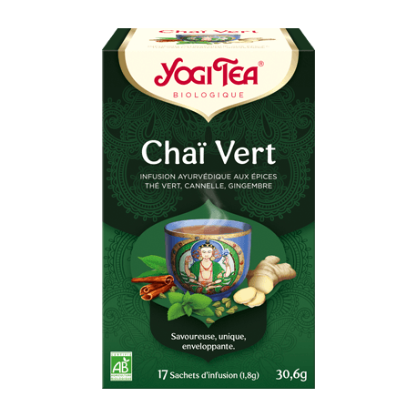 INFUSION CHAI VERT (17 INFUSETTES) YOGI TEA dans votre magasin bio en ligne Etiketbio.eu INFUSION CHAI VERT (17 INFUSETTES) YOGI TEA dans votre magasin bio en ligne Etiketbio.eu