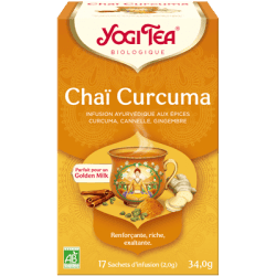 INFUSION CHAI CURCUMA (17 INFUSETTES) Yogi Tea  dans votre magasin bio en ligne Etiketbio.eu