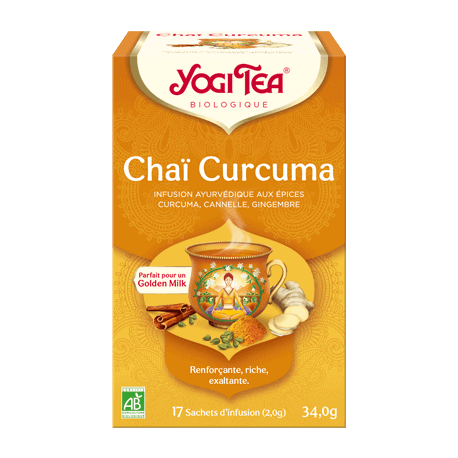 INFUSION CHAI CURCUMA (17 INFUSETTES) Yogi Tea  dans votre magasin bio en ligne Etiketbio.eu