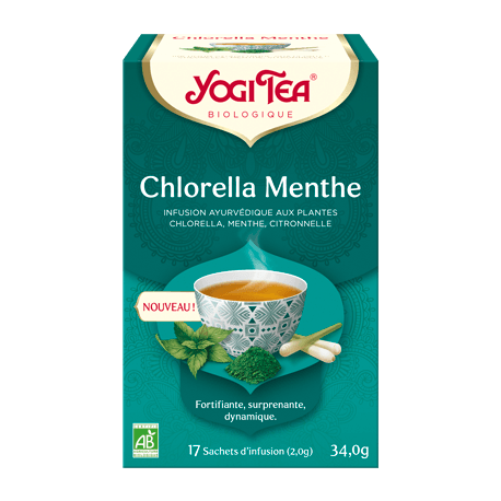 INFUSION CHLORELLA MENTHE (17 INFUSETTES) YOGI TEA  dans votre magasin bio en ligne Etiketbio.eu