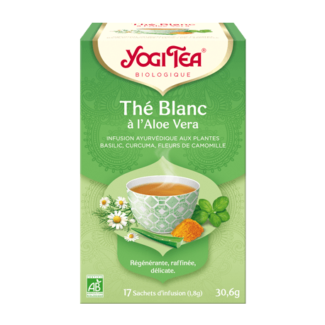 YOGI TEA THE BLANC ALOE VERA 30,6G YOGI TEA  dans votre magasin bio en ligne Etiketbio.eu