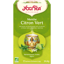 INFUSION MENTHE CITRON VERT (17 INFUSETTES) YOGI TEA  dans votre magasin bio en ligne Etiketbio.eu