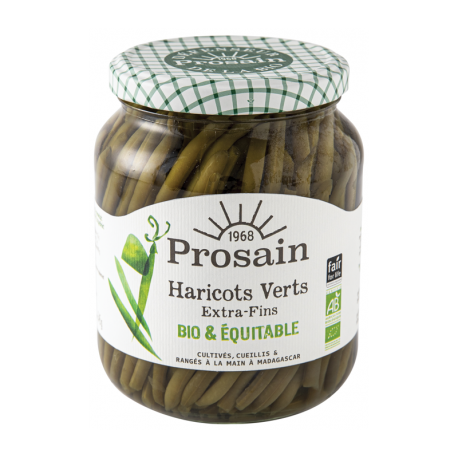 Haricots verts extra-fins bio & equitables 660g Prosain dans votre magasin bio en ligne Etiketbio.eu Haricots verts extra-fins bio & equitables 660g Prosain dans votre magasin bio en ligne Etiketbio.eu