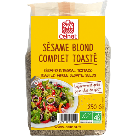 Sesame blond complet toaste Celnat dans votre magasin bio en ligne Etiketbio.eu Sesame blond complet toaste Celnat dans votre magasin bio en ligne Etiketbio.eu