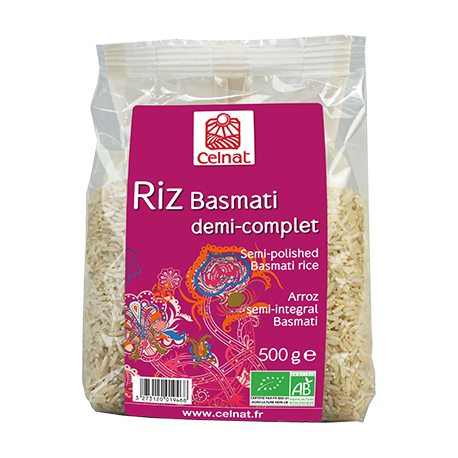 Riz basmati 1/2 complet 500g Celnat dans votre magasin bio en ligne Etiketbio.eu Riz basmati 1/2 complet 500g Celnat dans votre magasin bio en ligne Etiketbio.eu