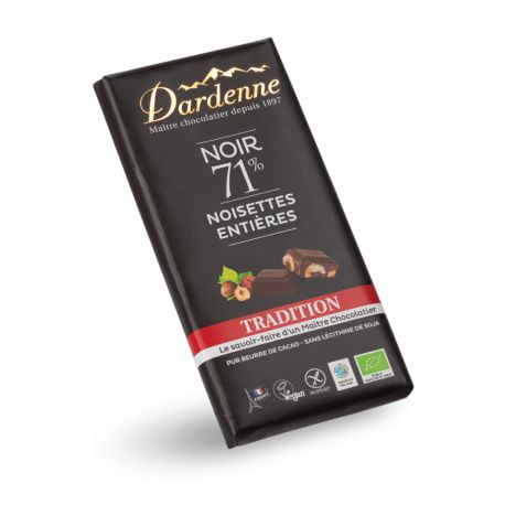 Tablette chocolat noir noisettes 180g Dardenne dans votre magasin bio en ligne Etiketbio.eu Tablette chocolat noir noisettes 180g Dardenne dans votre magasin bio en ligne Etiketbio.eu
