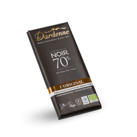 TABLETTE CHOCOLAT NOIR 70% CACAO 100G | DARDENNE | Acheter sur Etik...