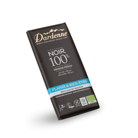 TABLETTE CHOCOLAT NOIR 100% 70G | DARDENNE | Acheter sur EtiketBio.eu