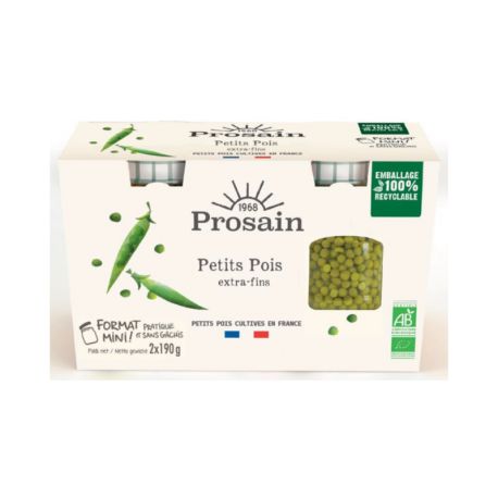 PETITS POIS EXTRA FINS 2X125G | PROSAIN | Acheter sur EtiketBio.eu