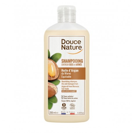 Shampoing creme argan 250ml Douce Nature  dans votre magasin bio en ligne Etiketbio.eu