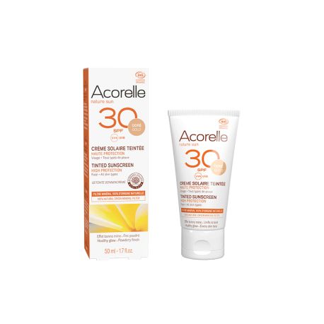 CREME SOLAIRE TEINTEE DOREE SPF30 50ML ACORELLE dans votre magasin bio en ligne Etiketbio.eu CREME SOLAIRE TEINTEE DOREE SPF30 50ML ACORELLE dans votre magasin bio en ligne Etiketbio.eu