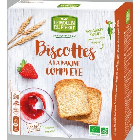 BISCOTTES COMPLETES HUILE D'OLIVE 270G | MOULIN DU PIVERT | Acheter...