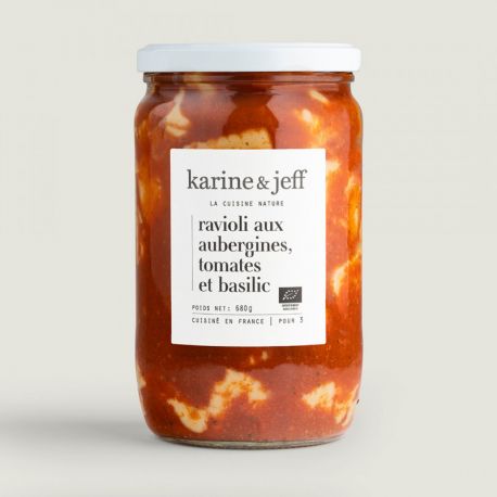 Ravioli aubergine tomate basilic 680g Karine & Jeff dans votre magasin bio en ligne Etiketbio.eu Ravioli aubergine tomate basilic 680g Karine & Jeff dans votre magasin bio en ligne Etiketbio.eu