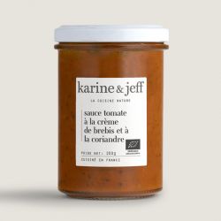 Sauce tomate a la creme brebis coriandre 200g Karine & Jeff  dans votre magasin bio en ligne Etiketbio.eu