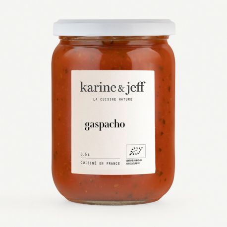 Gaspacho bocal 500ml Karine & Jeff  dans votre magasin bio en ligne Etiketbio.eu
