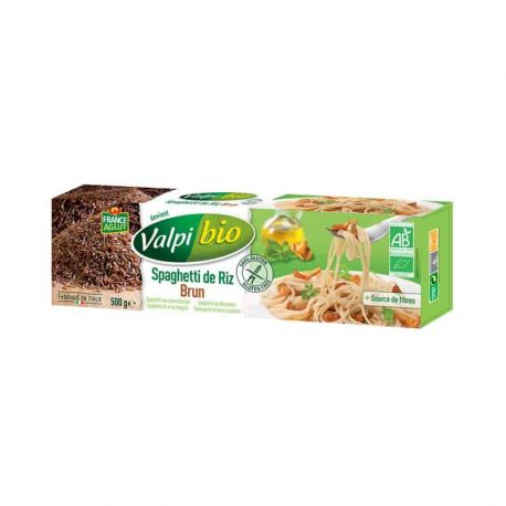 Spaghetti de riz brun 500 g VALPIBIO dans votre magasin bio en ligne Etiketbio.eu Spaghetti de riz brun 500 g VALPIBIO dans votre magasin bio en ligne Etiketbio.eu