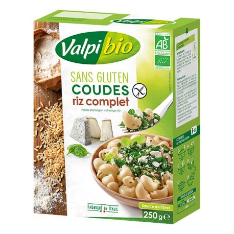Coudes riz complet VALPIBIO  dans votre magasin bio en ligne Etiketbio.eu