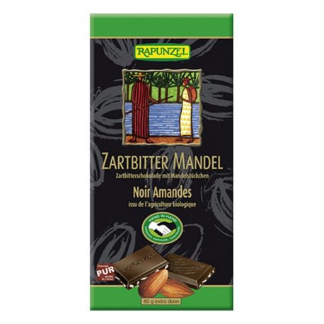 Chocolat noir 55 eclats amandes 80g Rapunzel  dans votre magasin bio en ligne Etiketbio.eu