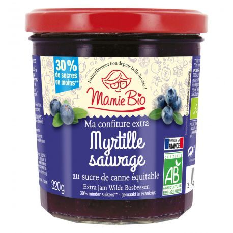 Confiture de myrtille 320g Mamibio  dans votre magasin bio en ligne Etiketbio.eu