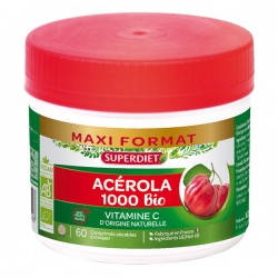 ACEROLA 1000 BIO MAXIPOT 60+12CPS OFFERTS CC SUPER DIET  dans votre magasin bio en ligne Etiketbio.eu