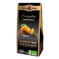Orangettes enrobees chocolat noir 125g Saveurs et Nature  dans votre magasin bio en ligne Etiketbio.eu