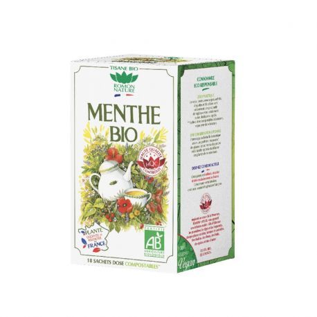 Menthe 28.8g 18 sachets Romon Nature dans votre magasin bio en ligne Etiketbio.eu Menthe 28.8g 18 sachets Romon Nature dans votre magasin bio en ligne Etiketbio.eu