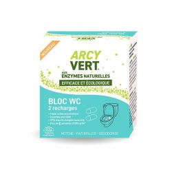 BLOC WC 2 RECHARGES ARCY VERT dans votre magasin bio en ligne Etiketbio.eu