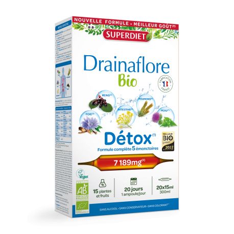 DRAINAFLORE BIO 20 AMPOULES | SUPER DIET | Acheter sur EtiketBio.eu