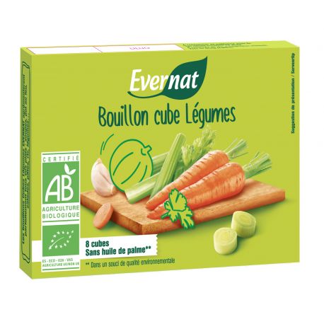 BOUILLON CUBE DE LEGUMES X8 84G | EVERNAT | Acheter sur EtiketBio.eu