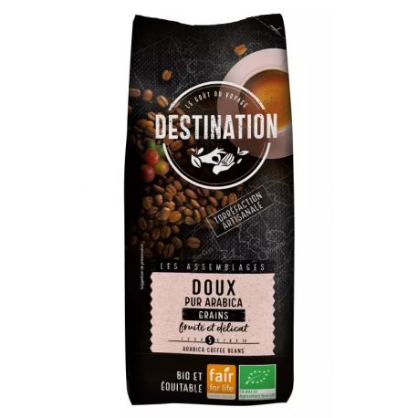 Cafe doux pur arabica grains fair 500gr Destination  dans votre magasin bio en ligne Etiketbio.eu