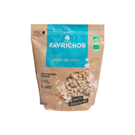 Muesli croustillant noix de coco 450g Favrichon  dans votre magasin bio en ligne Etiketbio.eu