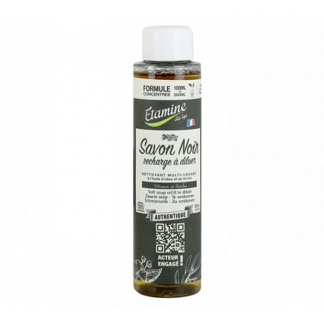 Recharge a diluer savon noir pret a l'emploi 100ml Etamine du Lys dans votre magasin bio en ligne Etiketbio.eu Recharge a diluer savon noir pret a l'emploi 100ml Etamine du Lys dans votre magasin bio en ligne Etiketbio.eu