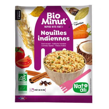 BIO MINUTE NOUILLES INDIENNES 80G | NATALI | Acheter sur EtiketBio.eu